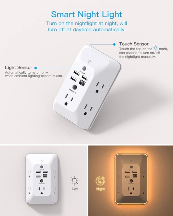 Outlet Extender with Night Light - Image 2