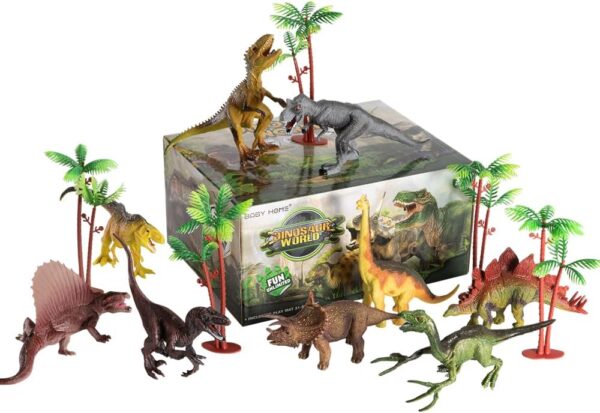 Dinosaur Toys for Kids 3-5, Jurassic Dinosaurs Figures with Play Mat and Trees - Image 3