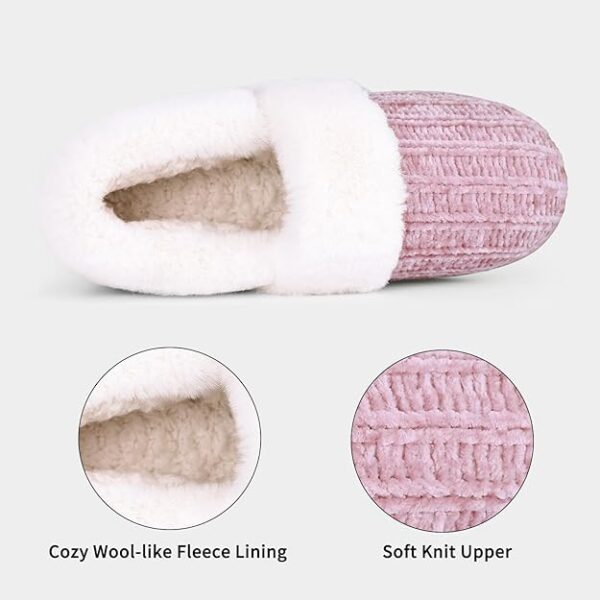 Women's Fuzzy Memory Foam Closed Back Slippers - Image 3