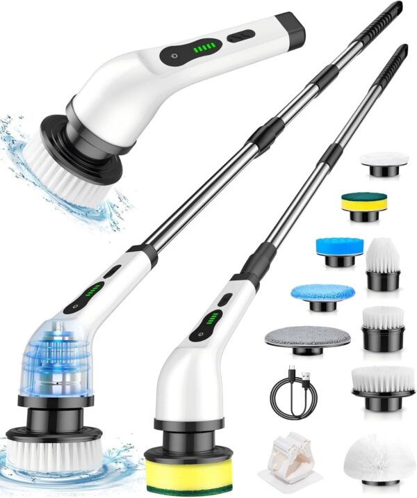 Electric Spin Scrubber, Cordless Cleaning Brush,