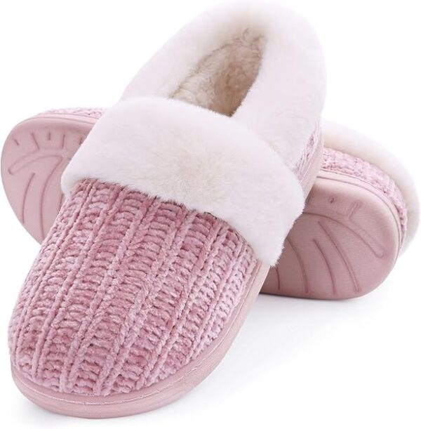 Women's Fuzzy Memory Foam Closed Back Slippers