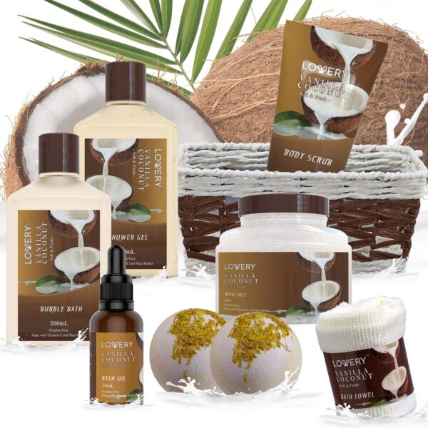 9 Piece Set of Vanilla Coconut Home Spa Set - Image 4