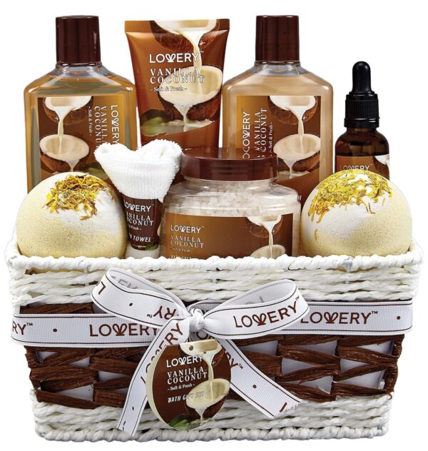 9 Piece Set of Vanilla Coconut Home Spa Set