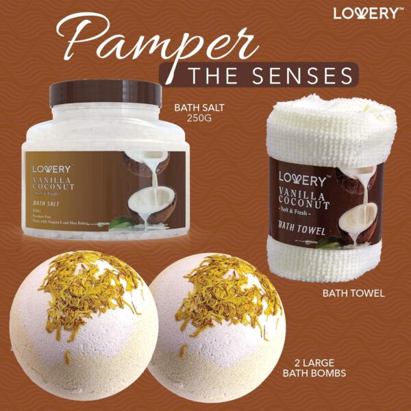9 Piece Set of Vanilla Coconut Home Spa Set - Image 3