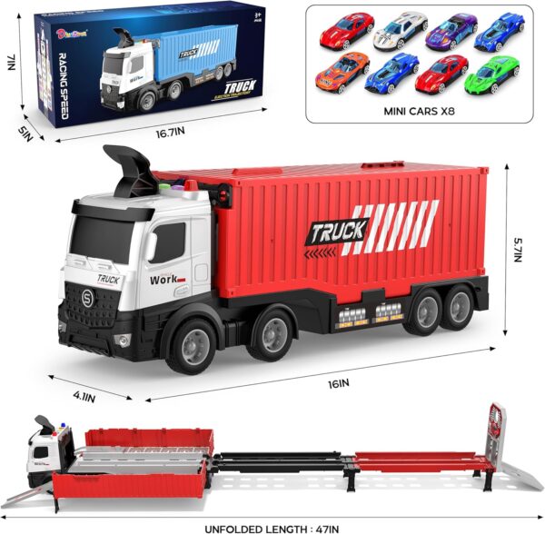Carrier Truck Race Track Kids Toys - Image 2