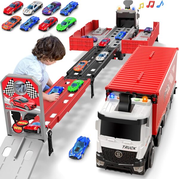 Carrier Truck Race Track Kids Toys
