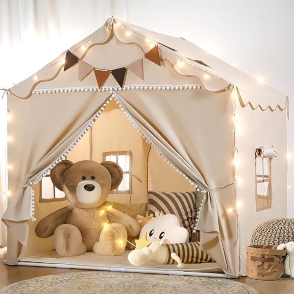 Kids Tent with Padded Mat and Light