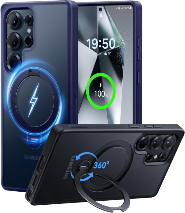 Patented 360° Spin Magnetic Stand for Samsung Galaxy S25